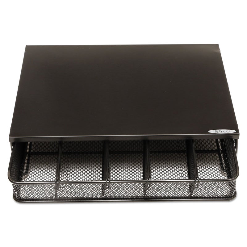 Safco Coffee and Sugar Organizer 3274BL Hospitality Tray, Home, Office, & Hotel, 1 Drawer, Black, 12"W x 11"D x 3 Â¼"H - Image 2